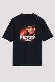 Fetty Wap Baskılı Unisex Oversize Siyah Tişört