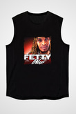 Fetty Wap Baskılı Unisex Siyah Kolsuz Tişört