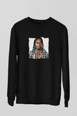 Fetty Wap Baskılı Unisex Siyah Sweatshirt