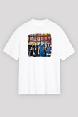 Fidlar Baskılı Unisex Beyaz Oversize Tişört
