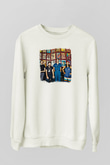 Fidlar Baskılı Unisex Beyaz Sweatshirt