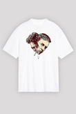 Fight Club (Tyler Durden) Baskılı Beyaz Unisex Oversize Tişört - Tshirt