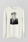 Fight Club (Tyler Durden) Baskılı Beyaz Unisex Sweatshirt
