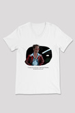Fight Club (Tyler Durden) Baskılı Beyaz Unisex V Yaka Tişört - Tshirt