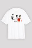 Fight Club (Tyler Durden) Baskılı Beyaz Unisex Oversize Tişört - Tshirt