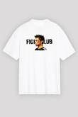 Fight Club (Tyler Durden) Baskılı Beyaz Unisex Oversize Tişört - Tshirt