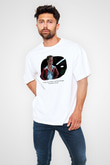 Fight Club (Tyler Durden) Baskılı Beyaz Unisex Oversize Tişört - Tshirt