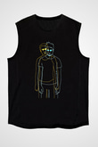 Fight Club (Tyler Durden) Baskılı Unisex Siyah Kolsuz Tişört - Tshirt