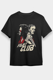 Fight Club (Tyler Durden) Baskılı Unisex Siyah Tişört - Tshirt