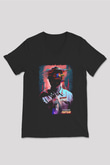 Fight Club (Tyler Durden) Baskılı Unisex Siyah V Yaka Tişört - Tshirt