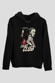 Fight Club (Tyler Durden) Baskılı Unisex Siyah Hoodie