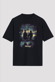 Fight Club (Tyler Durden) Baskılı Unisex Siyah Oversize Tişört - Tshirt