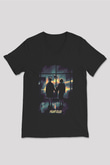 Fight Club (Tyler Durden) Baskılı Unisex Siyah V Yaka Tişört - Tshirt