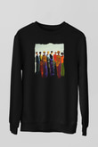 Figür Siyah Unisex Sweatshirt