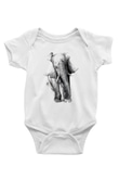 Fil Baskılı Beyaz Unisex Bebek Body - Zıbın