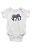 Fil Baskılı Beyaz Unisex Bebek Body - Zıbın
