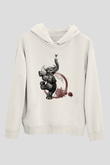 Fil Beyaz Unisex Kapşonlu Sweatshirt