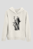 Fil Beyaz Unisex Kapşonlu Sweatshirt