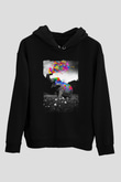 Fil Siyah Unisex Kapüşonlu Sweatshirt