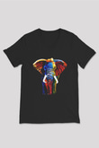 Fil Siyah Unisex V Yaka Tişört T-Shirt