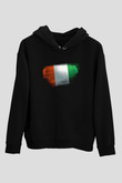 Fildişi Sahili - İvory Coast Bayrağı Baskılı Unisex Siyah Hoodie