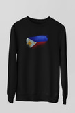 Filipinler - Philippines Bayrağı Baskılı Unisex Siyah Sweatshirt