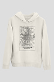 Filistin Baskılı Beyaz Unisex Kapüşonlu Sweatshirt