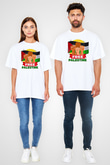 Filistin Baskılı Beyaz Unisex Oversize Tişört - Tshirt