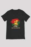 Filistin Baskılı Unisex Siyah V Yaka Tişört - Tshirt