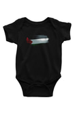 Filistin - Palestine Bayrağı Baskılı Unisex Siyah Bebek Body - Zıbın