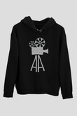 Film yönetmeni Siyah Unisex Kapşonlu Sweatshirt
