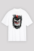 Finn Balor Baskılı Beyaz Unisex Oversize Tişört - Tshirt