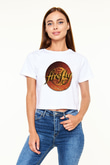 Firefly Beyaz Croptop Tişört