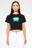 Firefly Siyah  Crop Top Tişört
