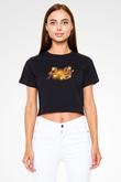 Firefly Siyah  Crop Top Tişört