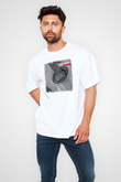FireHouse Baskılı Unisex Beyaz Oversize Tişört