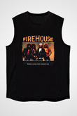 FireHouse Baskılı Unisex Siyah Kolsuz Tişört