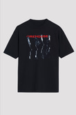 FireHouse Baskılı Unisex Siyah Oversize Tişört