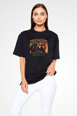 FireHouse Baskılı Unisex Siyah Oversize Tişört