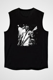 Fishbone Baskılı Unisex Siyah Kolsuz Tişört