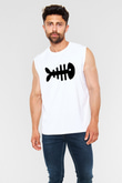 Fishbone Beyaz Unisex Kolsuz Tişört