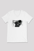 Fit For Rivals Baskılı Beyaz Unisex V Yaka Tişört - Tshirt