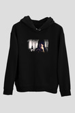 Fit For Rivals Baskılı Unisex Siyah Kapüşonlu Sweatshirt