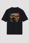 Five Finger Death Punch Baskılı Unisex Siyah Oversize Tişört