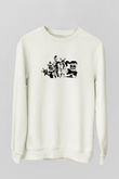 Five Nights At Freddy Baskılı Beyaz Unisex Sweatshirt