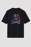Five Nights At Freddy Baskılı Unisex Siyah Oversize Tişört - Tshirt