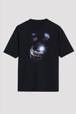 Five Nights At Freddy Baskılı Unisex Siyah Oversize Tişört - Tshirt