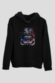 Five Nights At Freddy Baskılı Unisex Siyah Kapüşonlu Sweatshirt