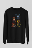 Five Nights At Freddy Baskılı Unisex Siyah Sweatshirt