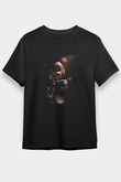 Five Nights At Freddy Baskılı Unisex Siyah Tişört - Tshirt